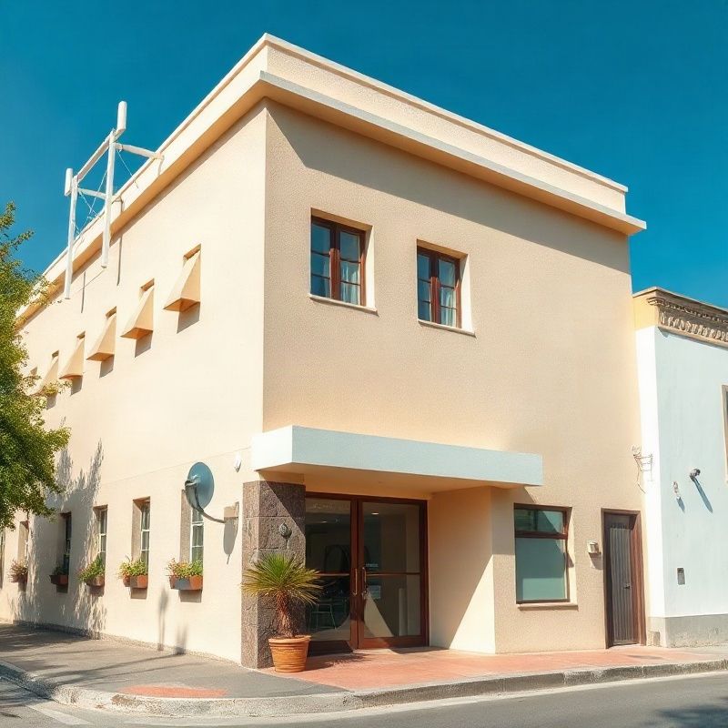 Fachada contemporânea de edifício em rua tranquila de Florianópolis